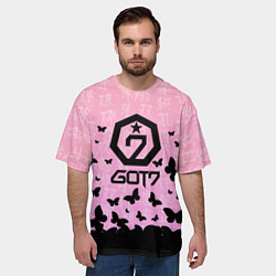 Футболка оверсайз мужская GOT7 БАБОЧКИ, цвет: 3D-принт — фото 2