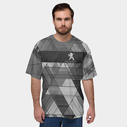 Футболка оверсайз мужская Peugeot много оттенков серого, цвет: 3D-принт — фото 2