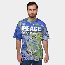Футболка оверсайз мужская Peace Ambassador Посол мира, цвет: 3D-принт — фото 2