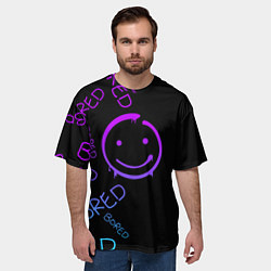 Футболка оверсайз мужская Neon Bored Half pattern, цвет: 3D-принт — фото 2