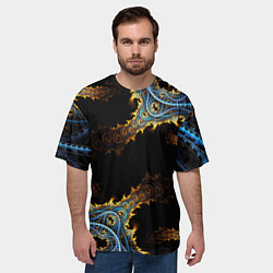 Футболка оверсайз мужская Огненные фракталы 3d, цвет: 3D-принт — фото 2