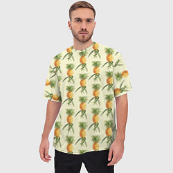 Футболка оверсайз мужская Побеги ананасов, цвет: 3D-принт — фото 2