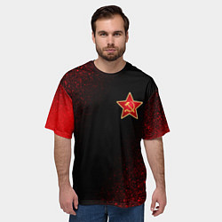 Футболка оверсайз мужская СССР - СЕРП И МОЛОТ Шум, цвет: 3D-принт — фото 2