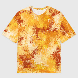 Футболка оверсайз мужская Спортивный камуфляж Пикси - Апельсин, цвет: 3D-принт