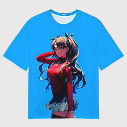 Мужская футболка оверсайз Тосака Рин Fate grand order zero