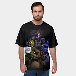 Футболка оверсайз мужская Five Nights at Freddys - FNAF персонажи игры, цвет: 3D-принт — фото 2