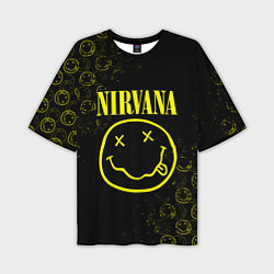 Футболка оверсайз мужская NIRVANA логотипы, цвет: 3D-принт