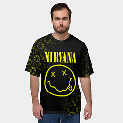 Футболка оверсайз мужская NIRVANA логотипы, цвет: 3D-принт — фото 2