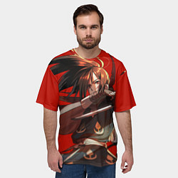 Футболка оверсайз мужская Красавчик Хяккимару, цвет: 3D-принт — фото 2