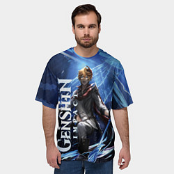 Футболка оверсайз мужская Геншин Аято-гидроперсонаж, цвет: 3D-принт — фото 2