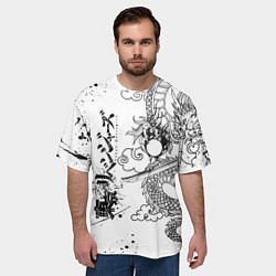 Футболка оверсайз мужская ТОКЙИСКИЕ МСТИТЕЛИ ЧЁРНО БЕЛЫЙ TOKYO REVENGERS, цвет: 3D-принт — фото 2