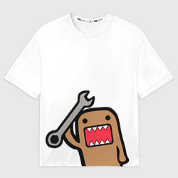 Футболка оверсайз мужская Domo-Kun с инструментом, цвет: 3D-принт