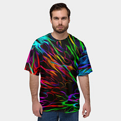 Футболка оверсайз мужская Neon pattern Vanguard, цвет: 3D-принт — фото 2