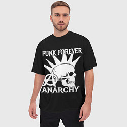 Футболка оверсайз мужская PUNK FOREVER ANARCHY, цвет: 3D-принт — фото 2