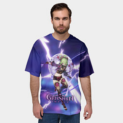 Футболка оверсайз мужская Genshin Impact Kuki Shinobu, цвет: 3D-принт — фото 2