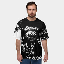 Футболка оверсайз мужская Deftones - глаз, цвет: 3D-принт — фото 2