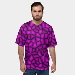 Футболка оверсайз мужская ТЕКСТУРА ФИОЛЕТОВЫЙ КАМЕНЬ, цвет: 3D-принт — фото 2