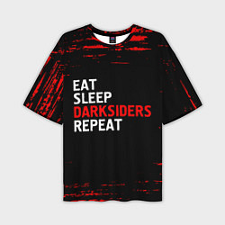 Мужская футболка оверсайз Eat Sleep Darksiders Repeat Краска