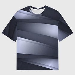 Футболка оверсайз мужская Серо-белая Волна, цвет: 3D-принт