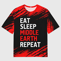 Мужская футболка оверсайз Eat Sleep Middle Earth Repeat Краски