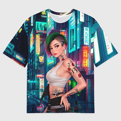 Мужская футболка оверсайз Judy Cyberpunk2077 Киберпанк