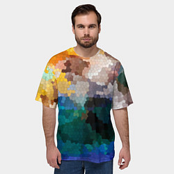 Футболка оверсайз мужская Осенний мозаичный узор, цвет: 3D-принт — фото 2