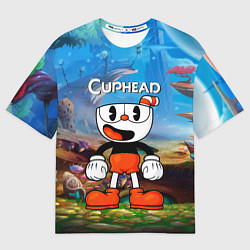 Футболка оверсайз мужская Cuphead Красная чашечка, цвет: 3D-принт