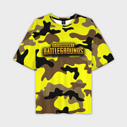 Мужская футболка оверсайз PlayerUnknowns Battlegrounds Камуфляж Жёлто-Коричн