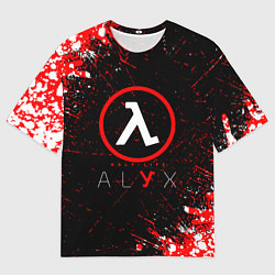 Мужская футболка оверсайз Half-life брызги