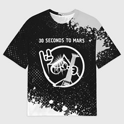 Футболка оверсайз мужская 30 Seconds to Mars КОТ Краска, цвет: 3D-принт