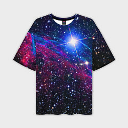 Мужская футболка оверсайз Открытый космос Star Neon