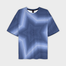 Мужская футболка оверсайз Синий звездный современный узор
