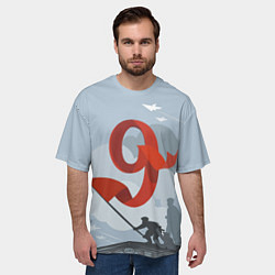 Футболка оверсайз мужская Знамя ДЕНЬ ПОБЕДЫ, цвет: 3D-принт — фото 2