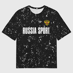 Мужская футболка оверсайз РОССИЯ - ГЕРБ Russia Sport