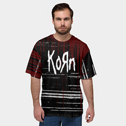 Футболка оверсайз мужская KoЯn Корн потеки, цвет: 3D-принт — фото 2