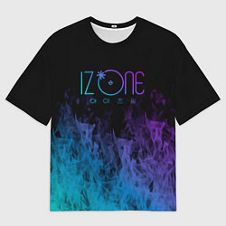 Мужская футболка оверсайз Izone neon огонь