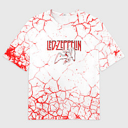 Футболка оверсайз мужская Led zeppelin Трещины, цвет: 3D-принт