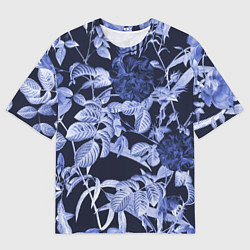 Мужская футболка оверсайз Цветы Темные Розы