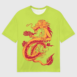 Футболка оверсайз мужская КРАСНЫЙ ДРАКОНЧИК, цвет: 3D-принт