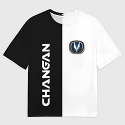 Мужская футболка оверсайз CHANGAN ЧЕРНО БЕЛЫЙ