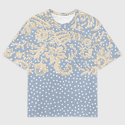 Мужская футболка оверсайз Кружево и горошек