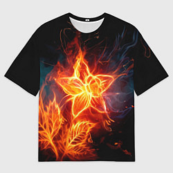 Футболка оверсайз мужская Flower Neon Fashion 2035 Flame, цвет: 3D-принт