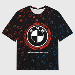 Мужская футболка оверсайз BMW Капли Дождя