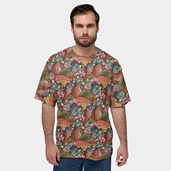 Футболка оверсайз мужская Паттерн волнистые узоры, цвет: 3D-принт — фото 2