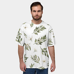 Футболка оверсайз мужская Цветы Цитрусовых, цвет: 3D-принт — фото 2