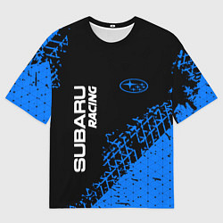 Мужская футболка оверсайз СУБАРУ Racing Следы