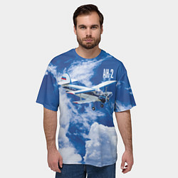 Футболка оверсайз мужская Гражданский самолет Ан-2, цвет: 3D-принт — фото 2