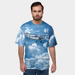 Футболка оверсайз мужская Самолет Ан-2, цвет: 3D-принт — фото 2