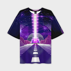 Мужская футболка оверсайз Vaporwave Neon Space