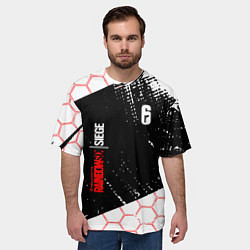 Футболка оверсайз мужская RAINBOW SIX SIEGE 6 соты, цвет: 3D-принт — фото 2